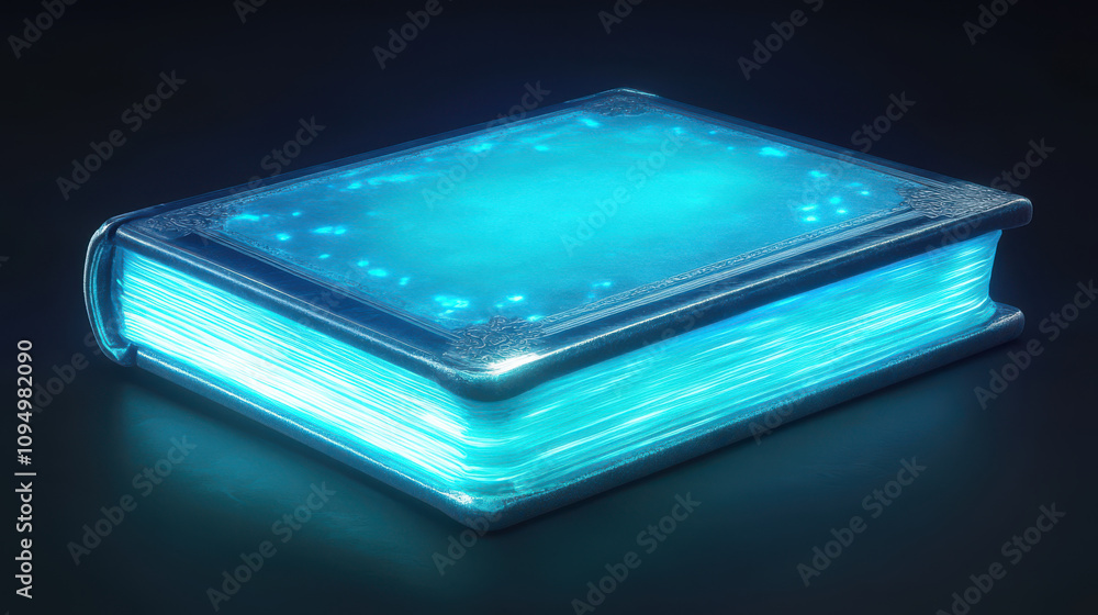 glowing digital ledger book with secure design and vibrant light glowing digital ledger book with secure design and vibrant light