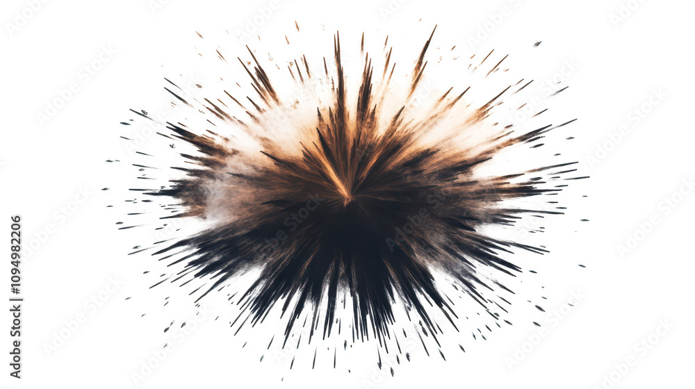 Obraz premium Intense fiery explosion bursting with energy on dark background dramatic