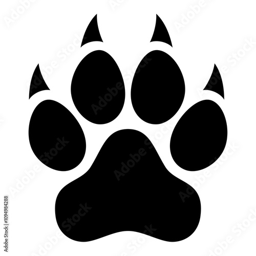 Dog Paw silhouette. Vector image
