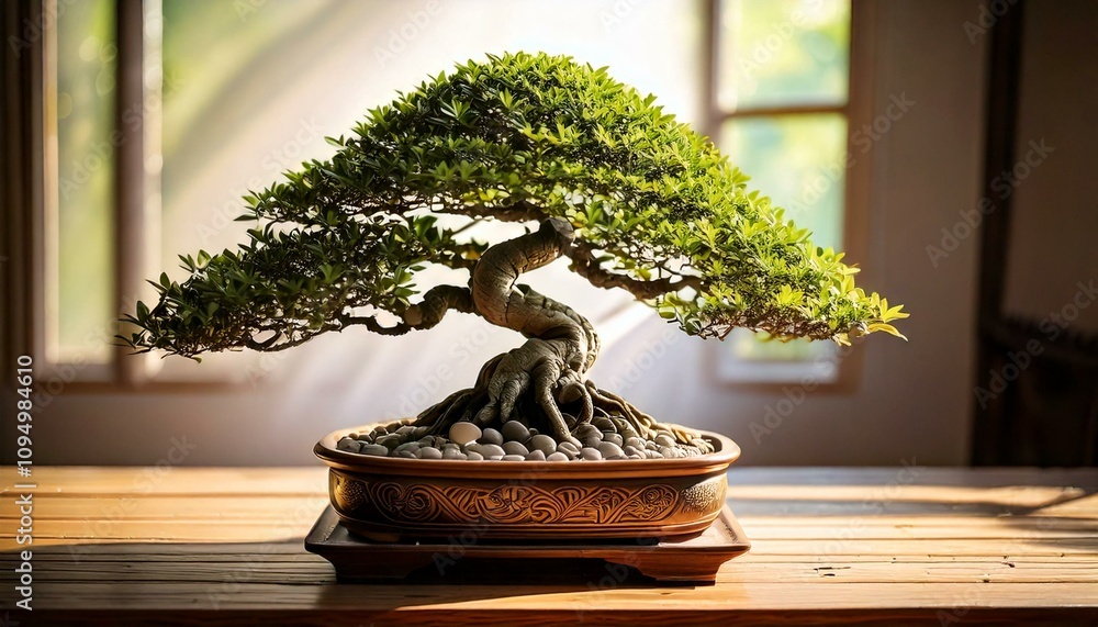 Polished Bonsai Arrangement with Ceramic Details Polished Bonsai Arrangement with Ceramic Details