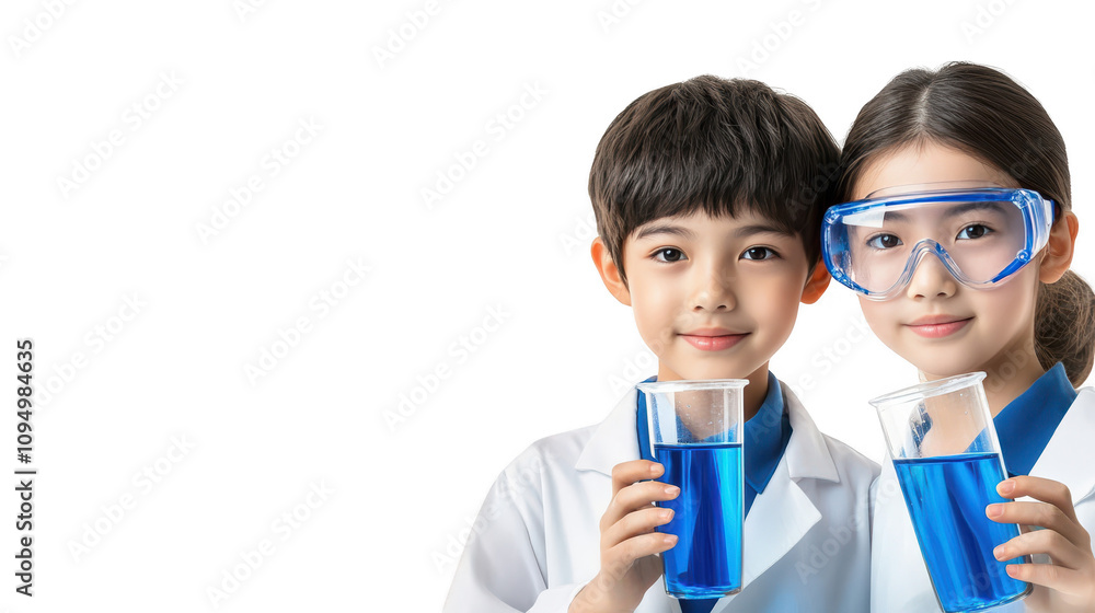 Young scientists exploring the wonders of science through colorful test tube experiments Young scientists exploring the wonders of science through colorful test tube experiments