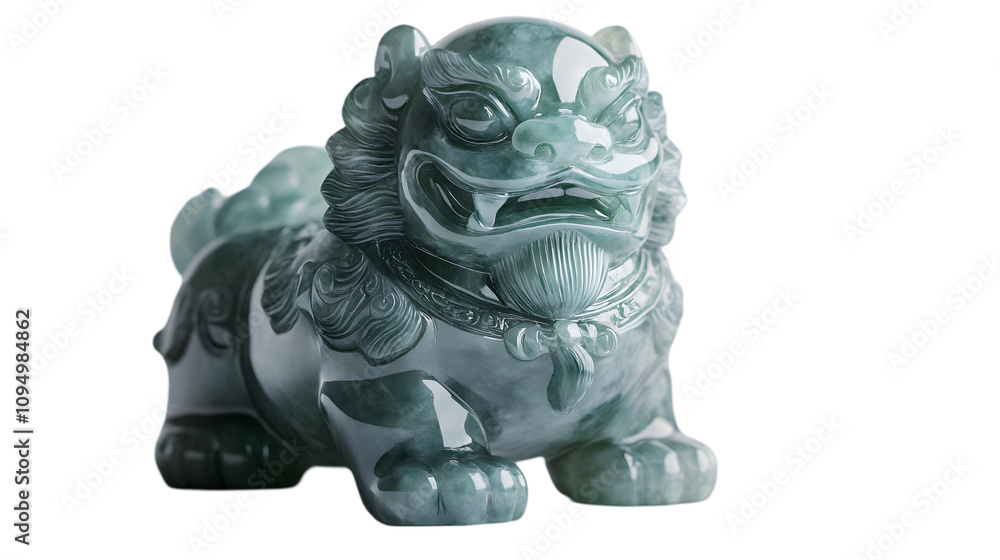Jade Lion Statue - Green Stone Sculpture - Chinese Art Jade Lion Statue - Green Stone Sculpture - Chinese Art