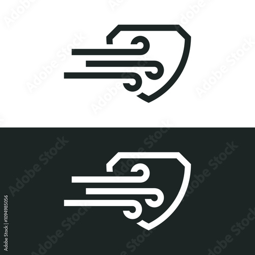 Windproof icon isolated on white background. Vector illustrations are made with vector-based software, not AI generated results.