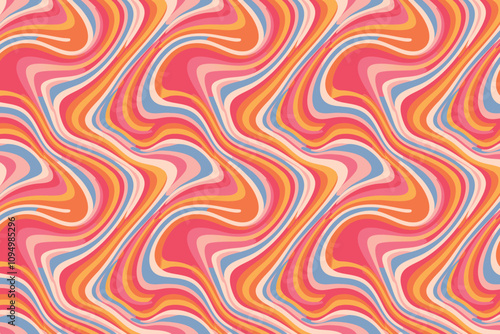 Wallpaper Mural Retro 70s Groovy Hippie Backgrounds with Psychedelic Waves and Swirl Patterns Torontodigital.ca