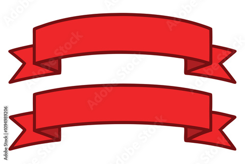 Stylish Red Banner Illustrations: A Versatile Collection of Vibrant Ribbons Perfect for Enhancing Your Creative Projects and Designs