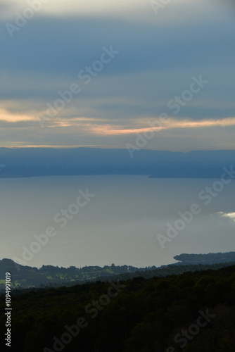 osorno vulcano view from refugio teskie road sunset vacation travel