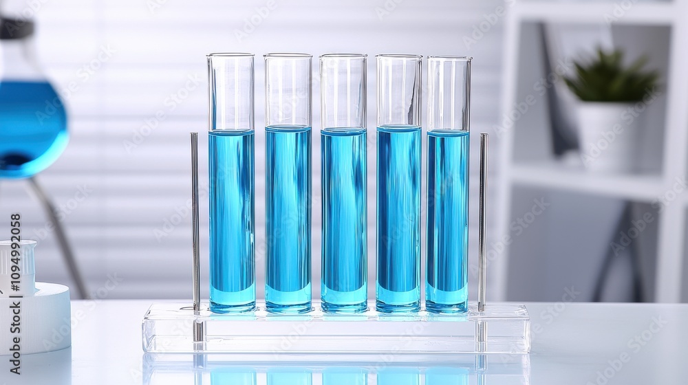 Scientific analysis of blue solutions researchers in a laboratory setting – experimentation and observation of chemical reactions under controlled conditions Scientific analysis of blue solutions researchers in a laboratory setting – experimentation and observation of chemical reactions under controlled conditions