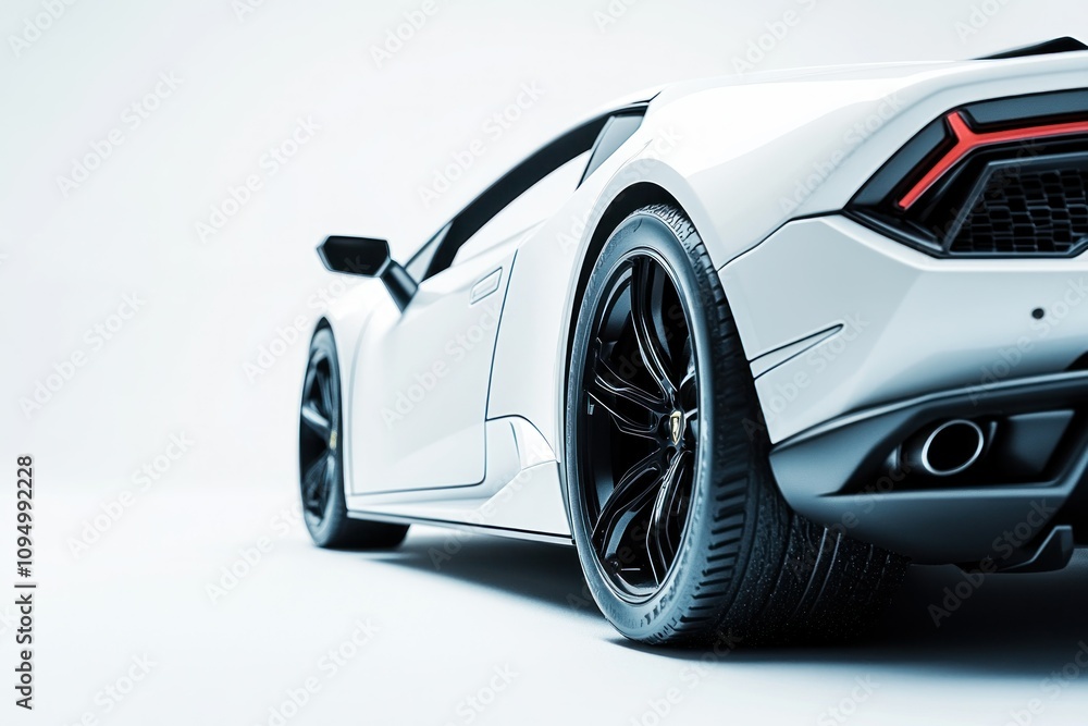 Fototapeta premium Sleek Luxury Sports Car on White Background
