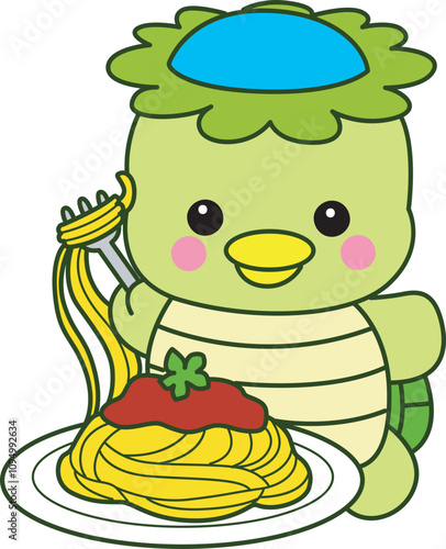 Kawaii japanese mythology Kappa sticker cute.
Cute kappa mascot ghost japanese.
