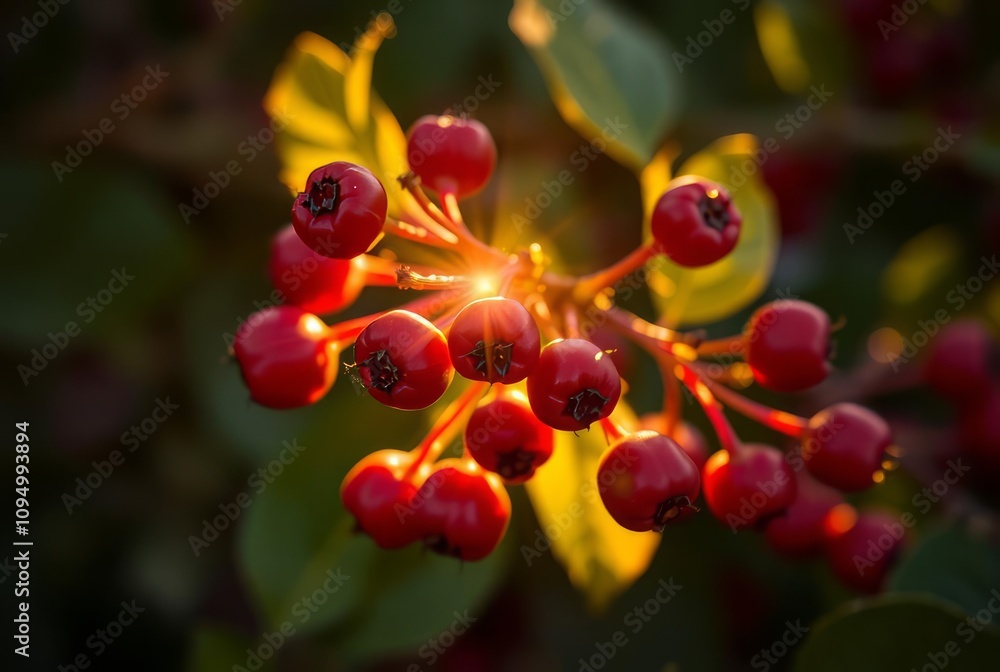 Fototapeta premium Berries with Light TrailsCapturing the movement of light around