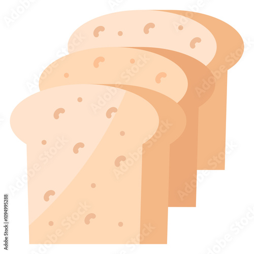 Nutrition Flat Design Illustration,Wheat Bread Flat Design