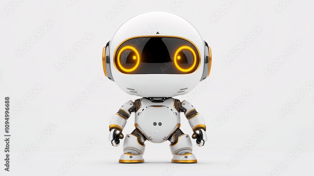 Friendly 3D Animated Character with Bright Eyes and Playful Appearance Suitable for Various Creative Projects and Concepts in Technology and Playfulness Friendly 3D Animated Character with Bright Eyes and Playful Appearance Suitable for Various Creative Projects and Concepts in Technology and Playfulness