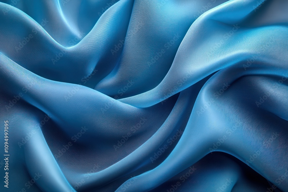 Obraz premium Smooth Blue Silk Fabric Textures and Patterns