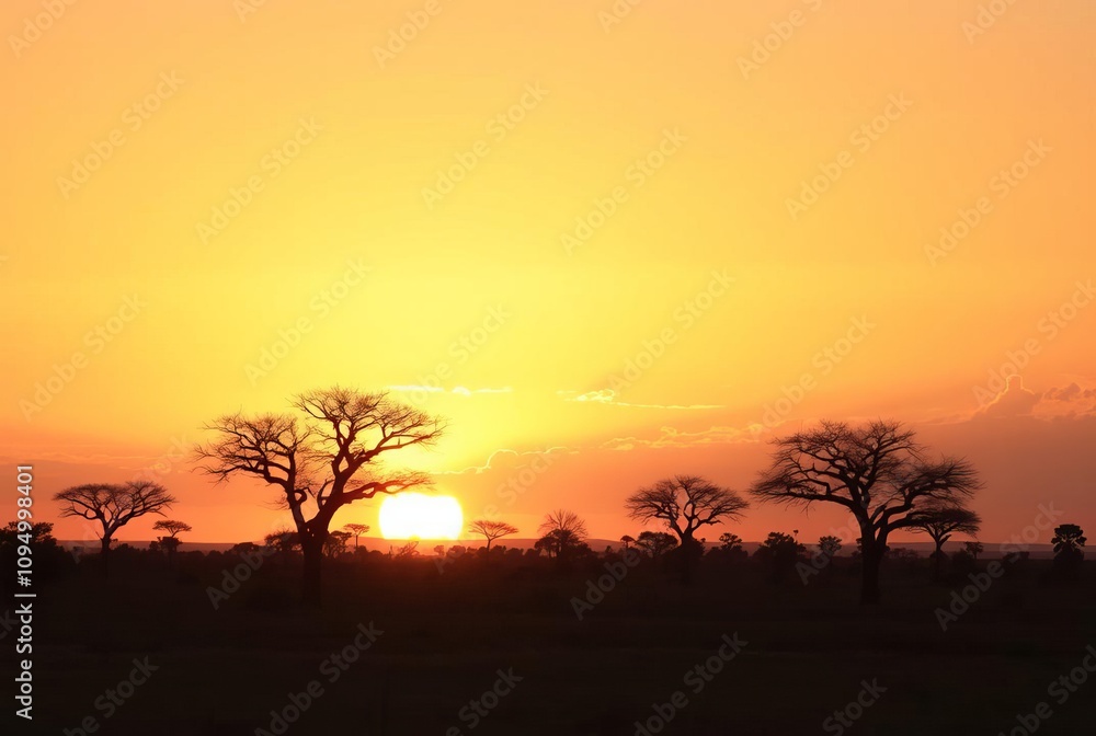 _ . Savannah Sunset A stunning sunset over the African savannah, _ . Savannah Sunset A stunning sunset over the African savannah,