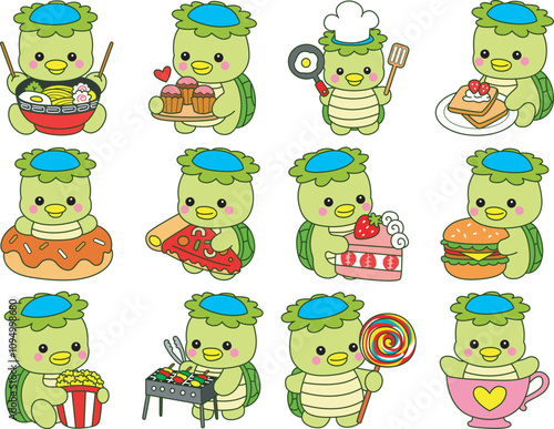 Kawaii japanese mythology Kappa sticker cute.
Cute kappa mascot ghost japanese.
