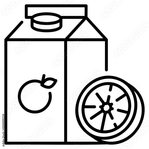Nutrition Pack Icon,Juice Box line Icon