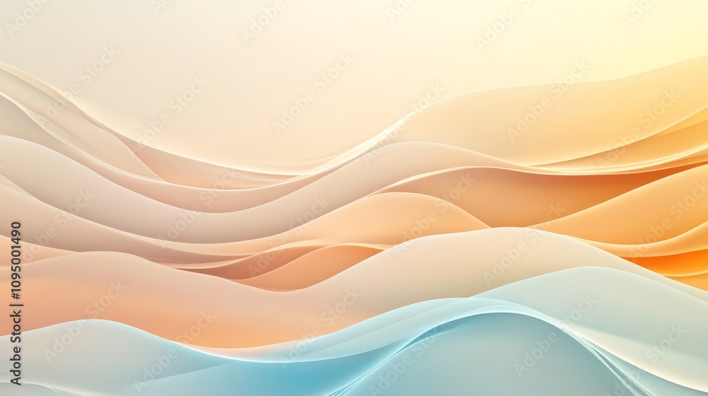 A serene, abstract background featuring soft, flowing waves in pastel shades of peach and blue, creating a calming visual effect. A serene, abstract background featuring soft, flowing waves in pastel shades of peach and blue, creating a calming visual effect.