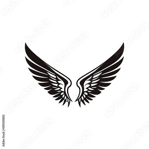 wing logo , isolated on white background