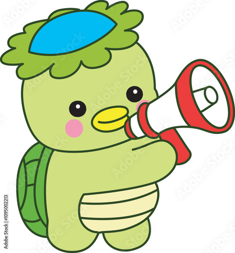 Kawaii japanese mythology Kappa sticker cute.
Cute kappa mascot ghost japanese.