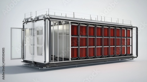 Innovative shipping container with high efficiency thermoelectric generators for sustainable energy production and distribution in logistics and transportation infrastructure  Concept for modern photo