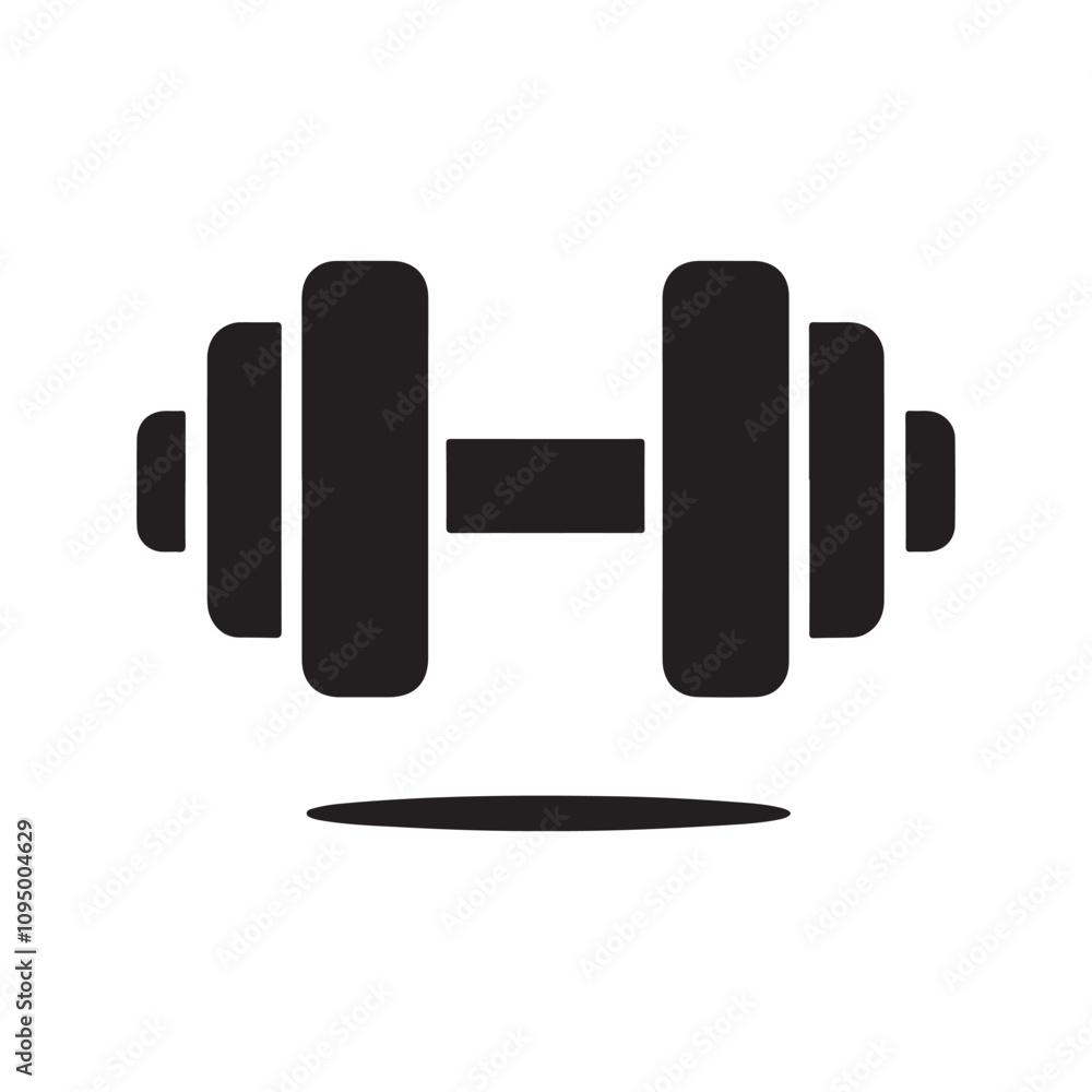 Modern Black Dumbbell Silhouette Vector Illustration Modern Black Dumbbell Silhouette Vector Illustration