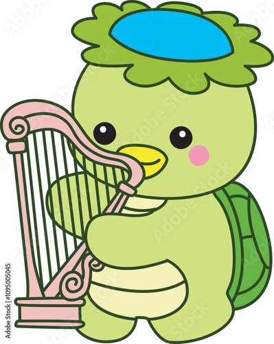 Kawaii japanese mythology Kappa sticker cute.
Cute kappa mascot ghost japanese.