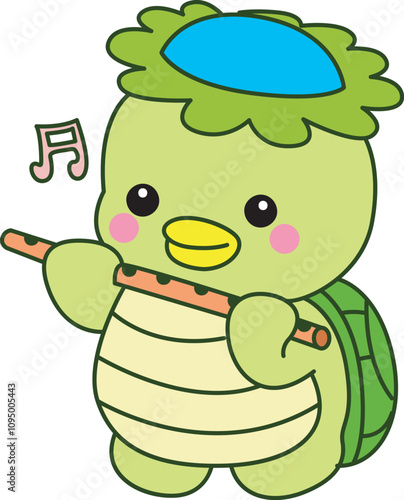 Kawaii japanese mythology Kappa sticker cute.
Cute kappa mascot ghost japanese.