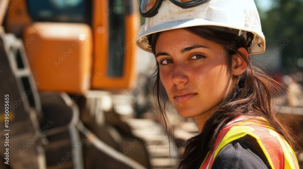 Female engineer supervising construction work, breaking traditional gender roles in the industry Female engineer supervising construction work, breaking traditional gender roles in the industry
