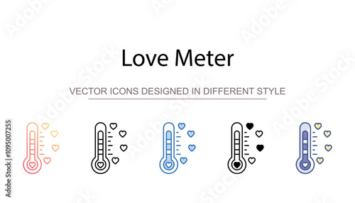 Love Meter icon design with white background stock illustration