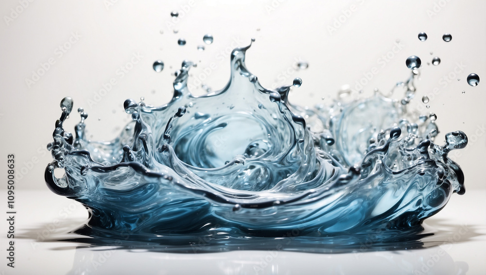 Blue Swirl of Water on a White Background Blue Swirl of Water on a White Background