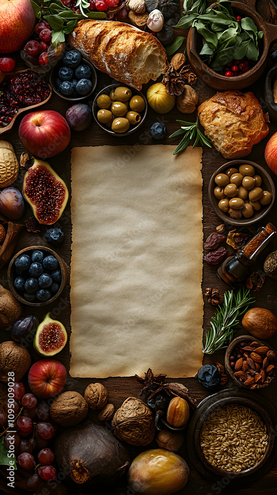 A photograph of an empty parchment paper surrounded by dried leaves and vintage writing tools, evoking a sense of nostalgia and creativity, perfect for stationery, calligraphy, or historical themes.
A photograph of an empty parchment paper surrounded by dried leaves and vintage writing tools, evoking a sense of nostalgia and creativity, perfect for stationery, calligraphy, or historical themes.