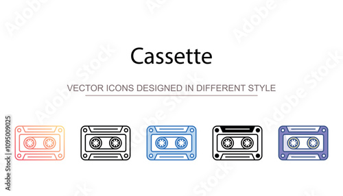 Cassette icon design with white background stock illustration