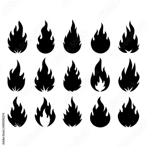 set of fire icons