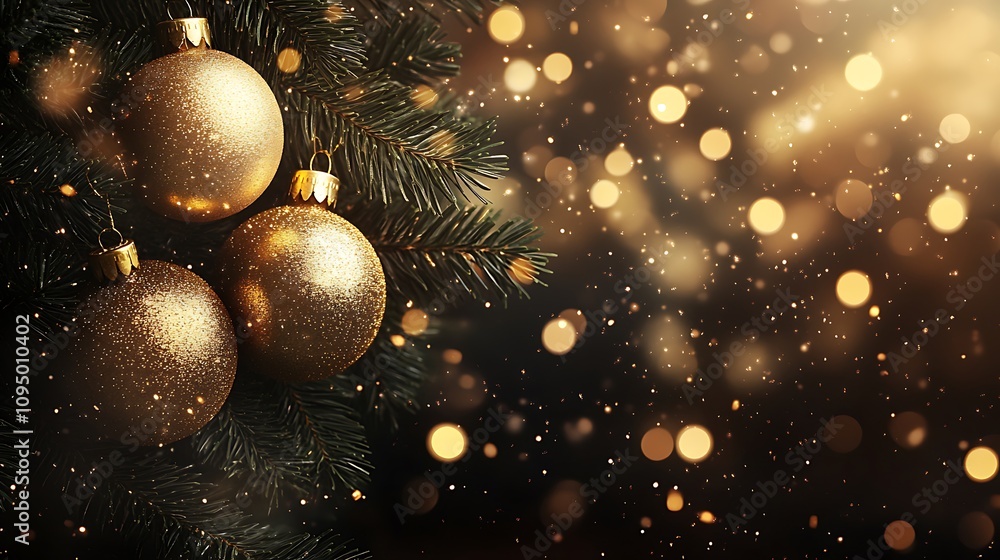 Festive Christmas Elements: Pine Branches, Ornaments, Gifts, Candles, and Snowy Landscapes Festive Christmas Elements: Pine Branches, Ornaments, Gifts, Candles, and Snowy Landscapes