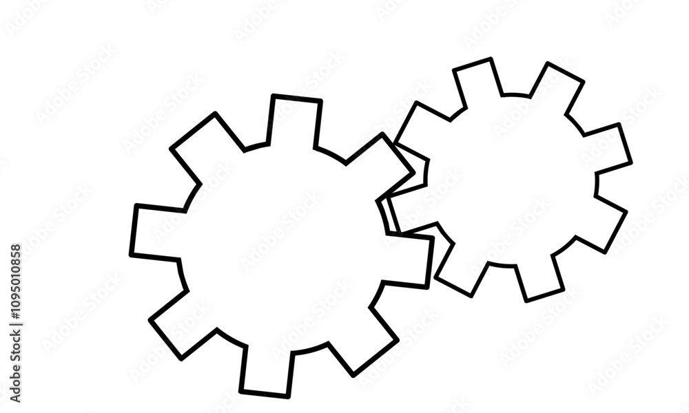 Setting gear design vector, system setting icon Setting gear design vector, system setting icon