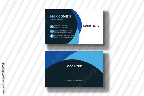 Simple Business Card Layout, Futuristic business card design. Modern shape with abstract silver.Vector illustration print template.
 photo