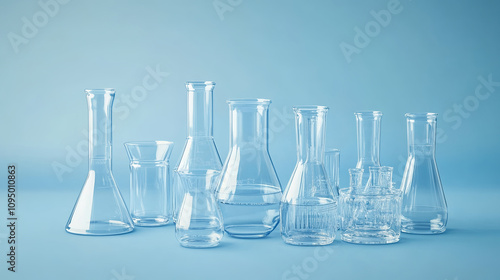 Photo-realistic image of laboratory glassware set