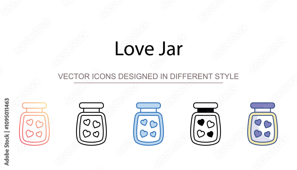 Love Jar icon design with white background stock illustration Love Jar icon design with white background stock illustration