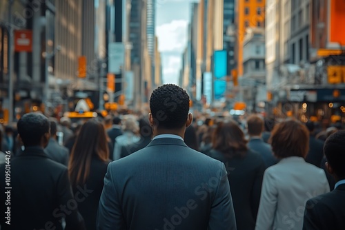 Anonymous Dark-Haired Man Walking City Street in Suit