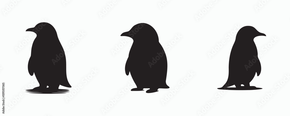Naklejka premium penguin silhouette bundle vector illustration