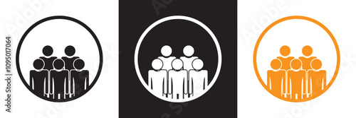 Population icon set. Containing demographic, citizen, group of people  vector icons collection. Vector illustration. isolated on white and black background. EPS 10