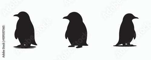 penguin silhouette bundle vector illustration photo