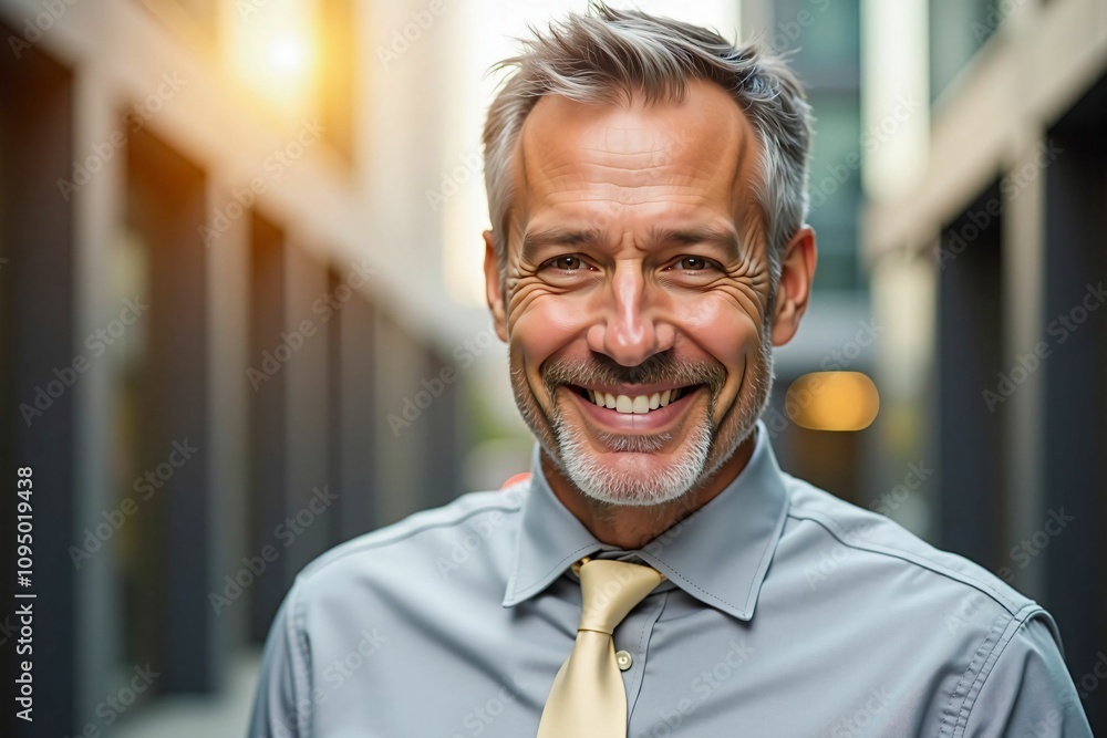Happy and Accomplished Senior Professional in Modern Business Attire Outdoors Happy and Accomplished Senior Professional in Modern Business Attire Outdoors