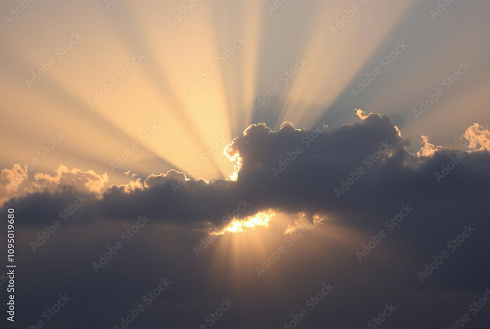 Crepuscular Rays Beams of sunlight radiating from behind clouds Crepuscular Rays Beams of sunlight radiating from behind clouds