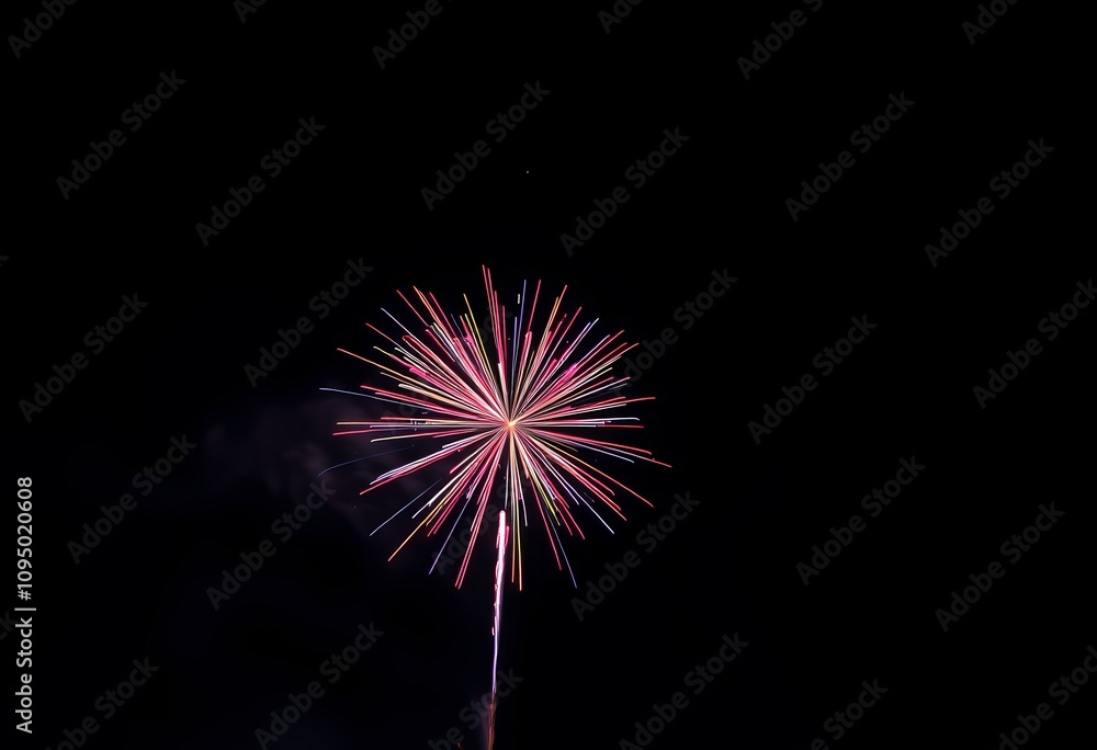 Vibrant firework display against a dark night sky. Vibrant firework display against a dark night sky.
