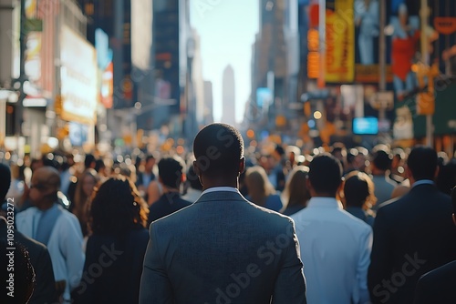 Anonymous Man in Suit, Times Square Crowd