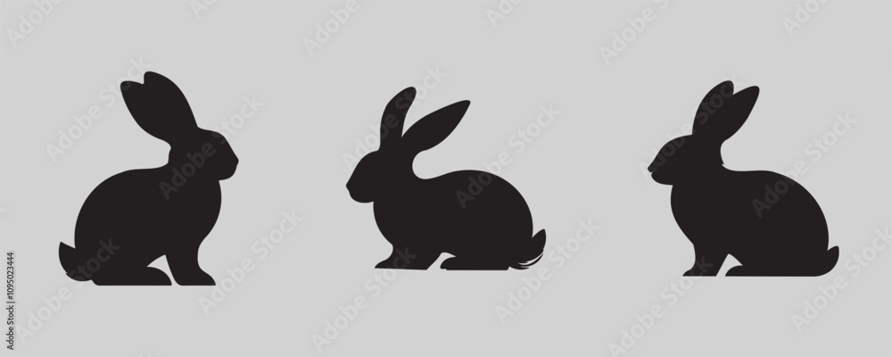Obraz premium Rabbit silhouette bundle vector illustration