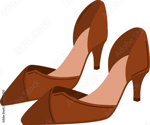 Fashionable classic brown low heel loafer shoes 