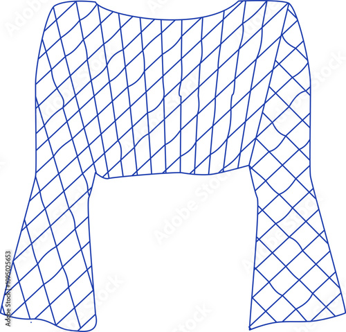 Fashionable blue hole top crochet or needlework second layer 