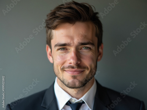 Portrait of smiling businessman wearing suit and tie